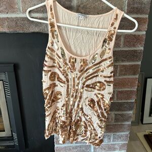 Express medium sequin work tank top